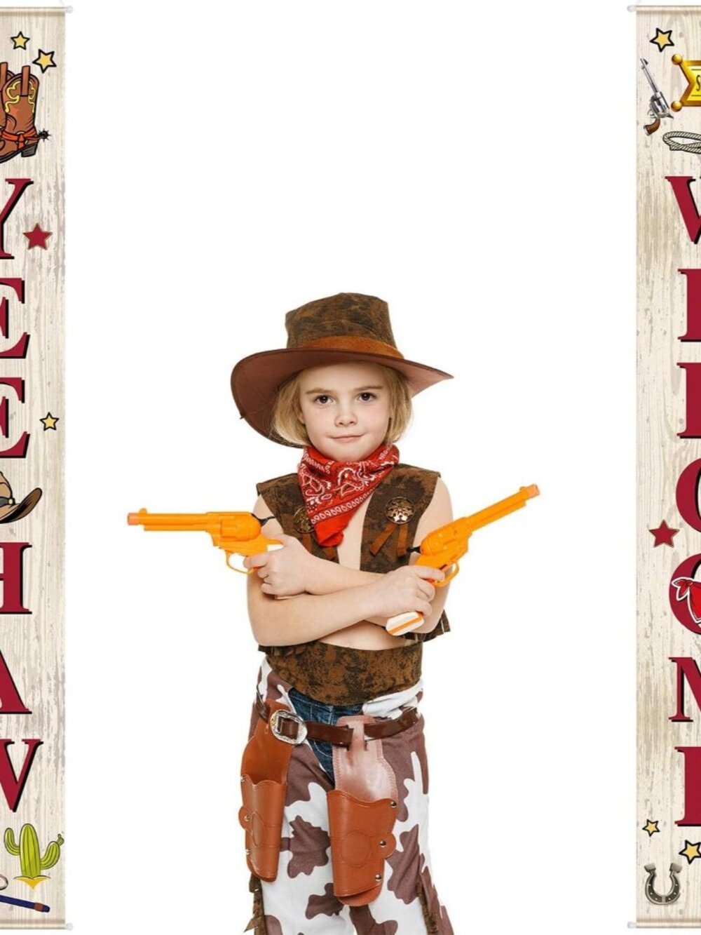 Western Cowboy Party Door Decoration Wild West Hanging Banner